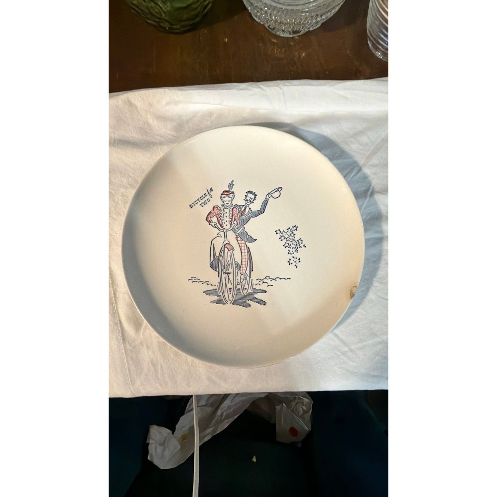 Large Vintage "Talking" Porcelain Plate